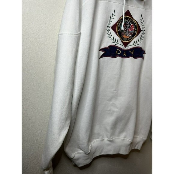 Disabled American Veterans Sweater  White Embroidered Blue Collar Size XL Tall - Picture 6 of 10
